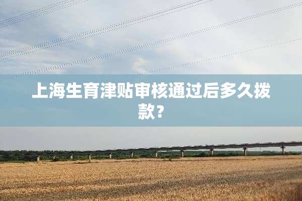 上海生育津贴审核通过后多久拨款？