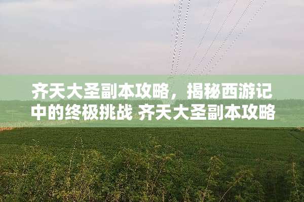 齐天大圣副本攻略，揭秘西游记中的终极挑战 齐天大圣副本攻略游戏