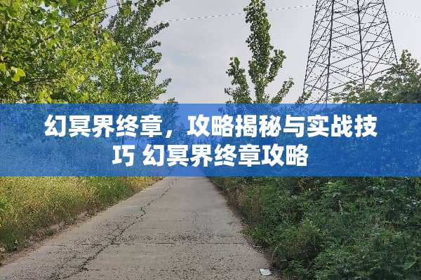 幻冥界终章，攻略揭秘与实战技巧 幻冥界终章攻略