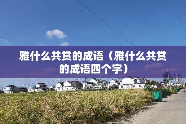 雅什么共赏的成语（雅什么共赏的成语四个字）