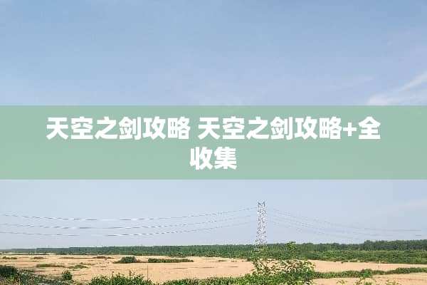 天空之剑攻略 天空之剑攻略+全收集