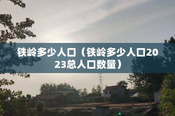 铁岭多少人口（铁岭多少人口2023总人口数量）