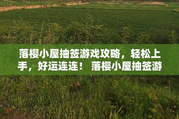 落樱小屋抽签游戏攻略，轻松上手，好运连连！ 落樱小屋抽签游戏攻略