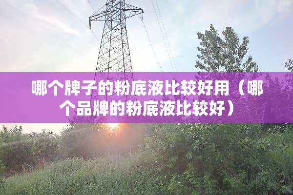 哪个牌子的粉底液比较好用（哪个品牌的粉底液比较好）