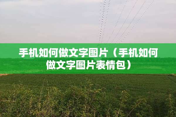 手机如何做文字图片（手机如何做文字图片表情包）