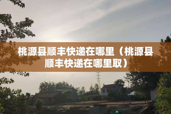 桃源县顺丰快递在哪里（桃源县顺丰快递在哪里取）