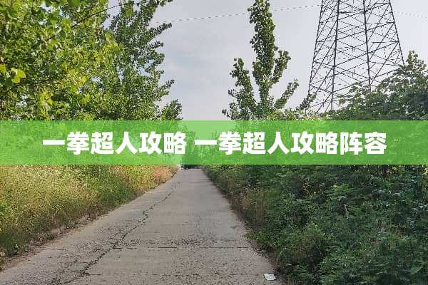 一拳超人攻略 一拳超人攻略阵容