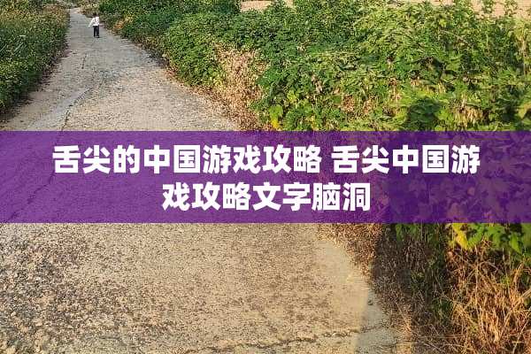 舌尖的中国游戏攻略 舌尖中国游戏攻略文字脑洞