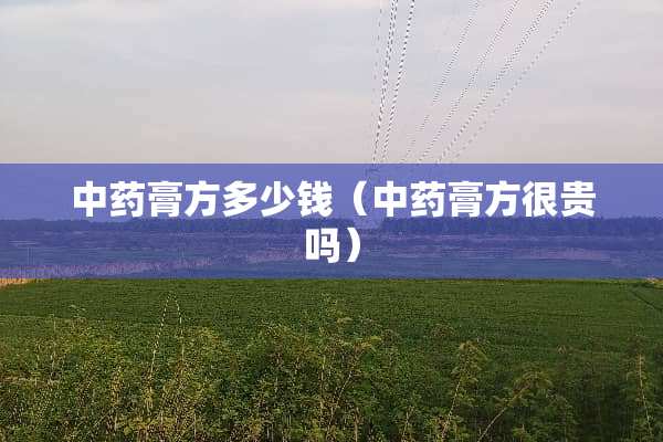 中药膏方多少钱（中药膏方很贵吗）