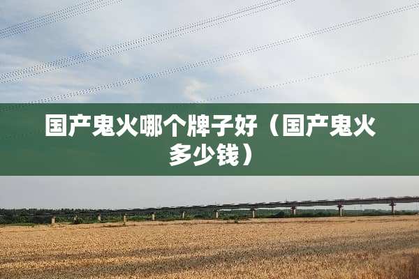 国产鬼火哪个牌子好（国产鬼火多少钱）