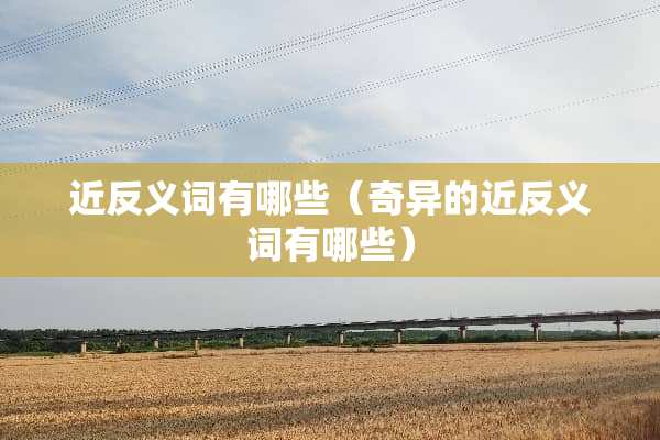近反义词有哪些（奇异的近反义词有哪些）