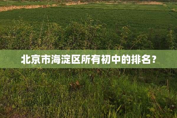 北京市海淀区所有初中的排名？