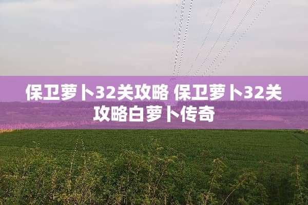 保卫萝卜32关攻略 保卫萝卜32关攻略白萝卜传奇