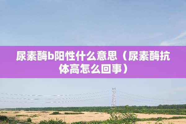 尿素酶b阳性什么意思（尿素酶抗体高怎么回事）