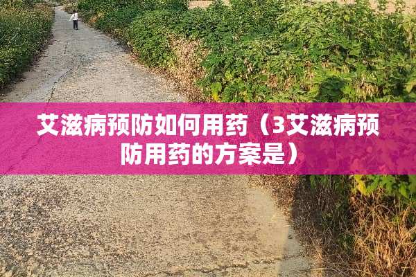 ***预防如何用药（3***预防用药的方案是）