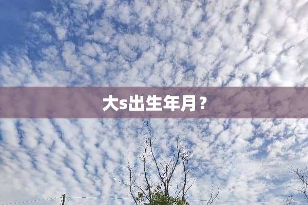 大s出生年月？
