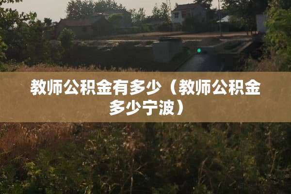 教师公积金有多少（教师公积金多少宁波）