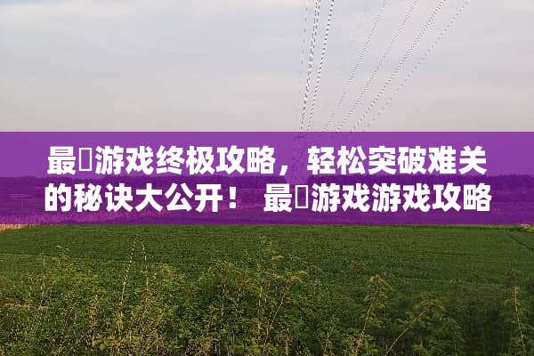 最囧游戏终极攻略，轻松突破难关的秘诀大公开！ 最囧游戏游戏攻略