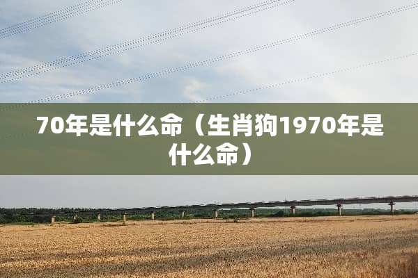 70年是什么命（生肖狗1970年是什么命）
