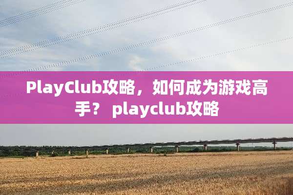PlayClub攻略，如何成为游戏高手？ playclub攻略