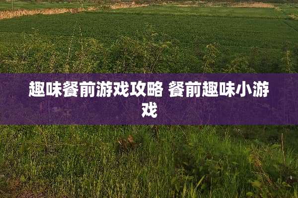 趣味餐前游戏攻略 餐前趣味小游戏