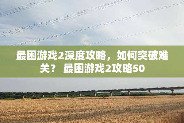 最困游戏2深度攻略，如何突破难关？ 最困游戏2攻略50