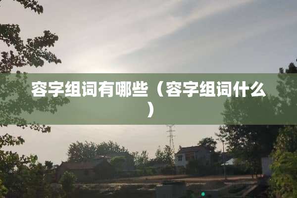 容字组词有哪些（容字组词什么）