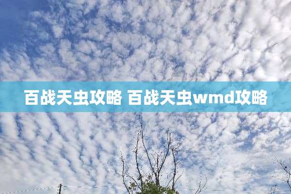 百战天虫攻略 百战天虫wmd攻略