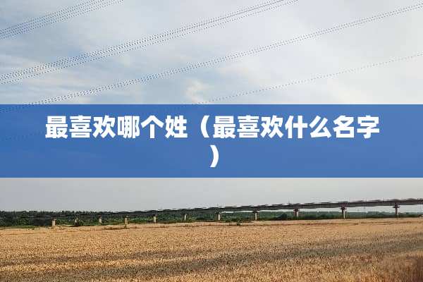 最喜欢哪个姓（最喜欢什么名字）