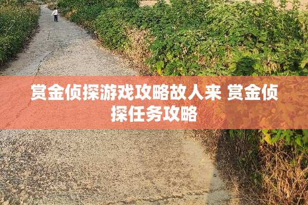 赏金侦探游戏攻略故人来 赏金侦探任务攻略