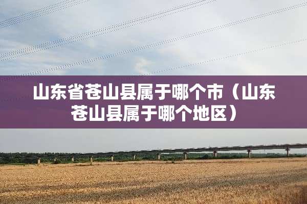 山东省苍山县属于哪个市（山东苍山县属于哪个地区）