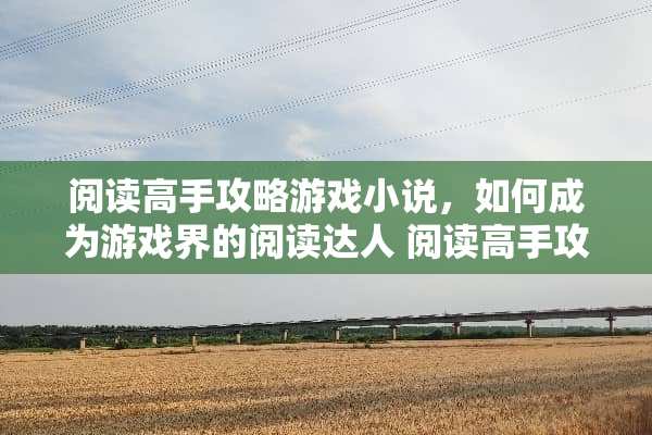 阅读高手攻略游戏小说，如何成为游戏界的阅读达人 阅读高手攻略游戏小说
