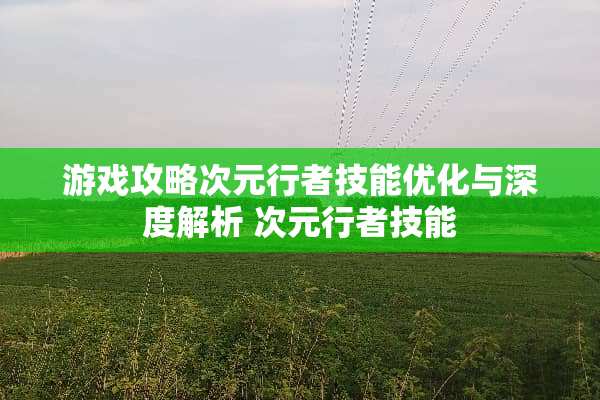 游戏攻略次元行者技能优化与深度解析 次元行者技能
