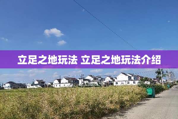 立足之地玩法 立足之地玩法介绍