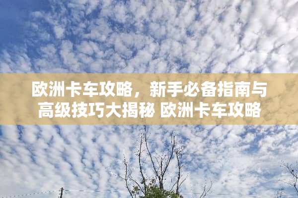 欧洲卡车攻略，新手必备指南与高级技巧大揭秘 欧洲卡车攻略