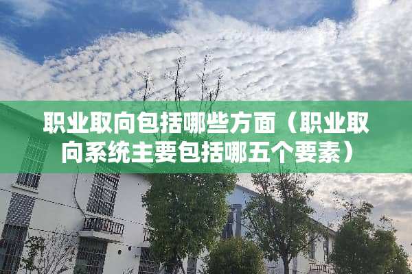 职业取向包括哪些方面（职业取向系统主要包括哪五个要素）