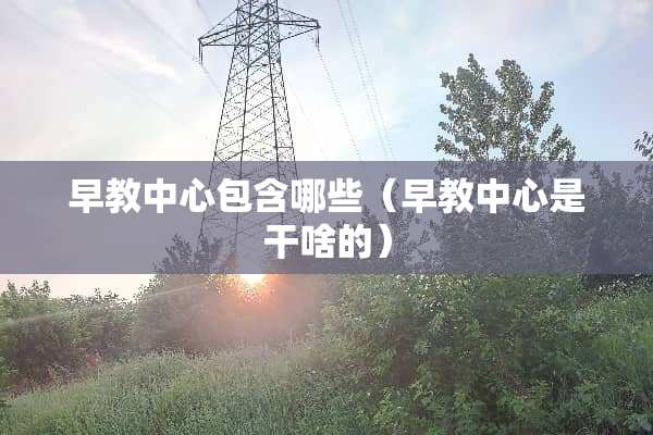 早教中心包含哪些（早教中心是干啥的）