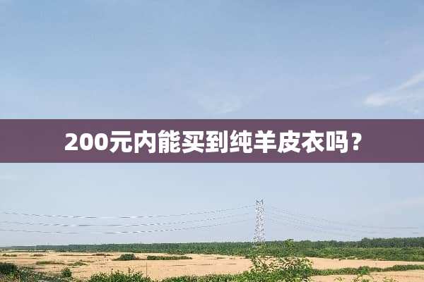 200元内能买到纯羊皮衣吗？