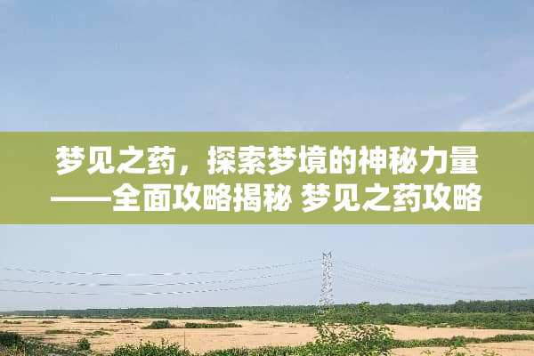 梦见之药，探索梦境的神秘力量——全面攻略揭秘 梦见之药攻略
