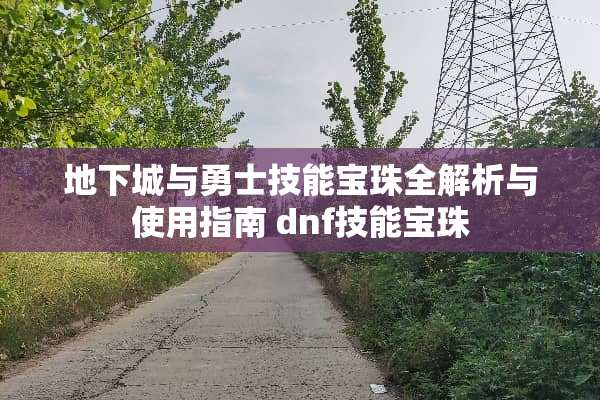 **城与勇士技能宝珠全解析与使用指南 dnf技能宝珠