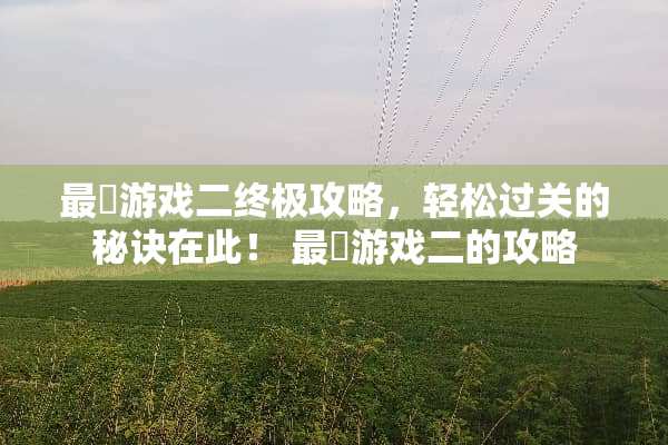 最囧游戏二终极攻略，轻松过关的秘诀在此！ 最囧游戏二的攻略