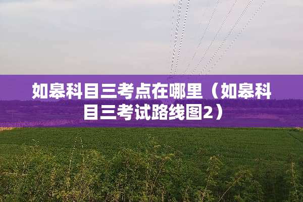如皋科目三考点在哪里（如皋科目三考试路线图2）
