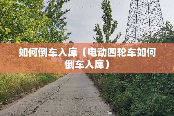 如何倒车入库（电动四轮车如何倒车入库）