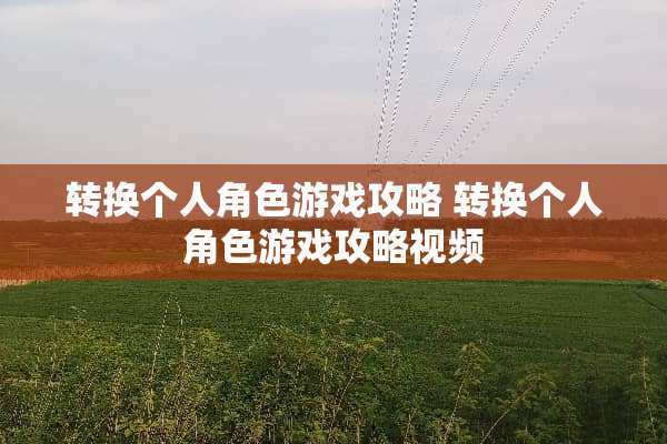 转换个人角色游戏攻略 转换个人角色游戏攻略视频