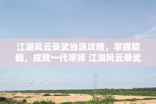 江湖风云录武当派攻略，掌握精髓，成就一代宗师 江湖风云录武当攻略