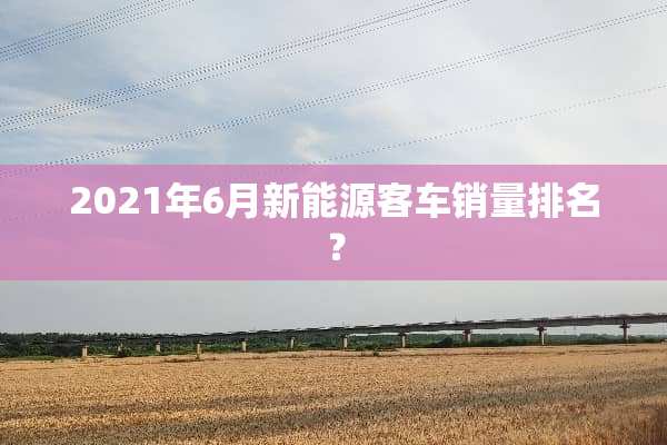 2021年6月新能源客车销量排名？