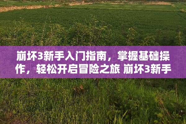 崩坏3新手入门指南，掌握基础操作，轻松开启冒险之旅 崩坏3新手攻略