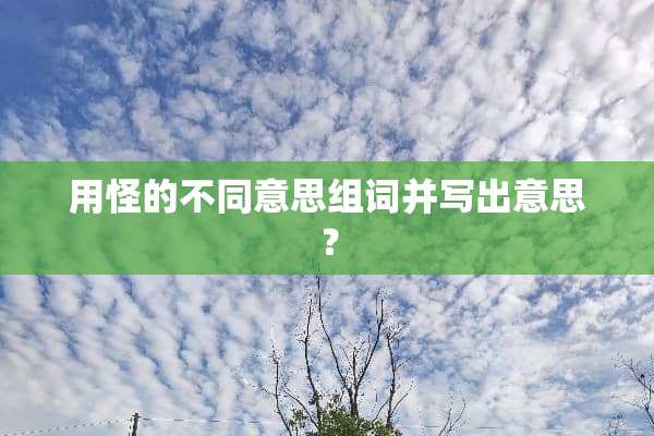 用怪的不同意思组词并写出意思？