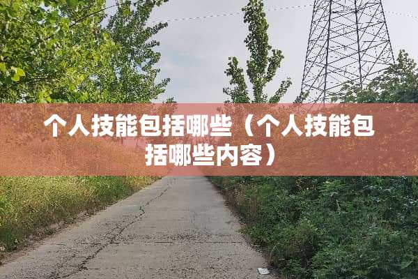 个人技能包括哪些（个人技能包括哪些内容）