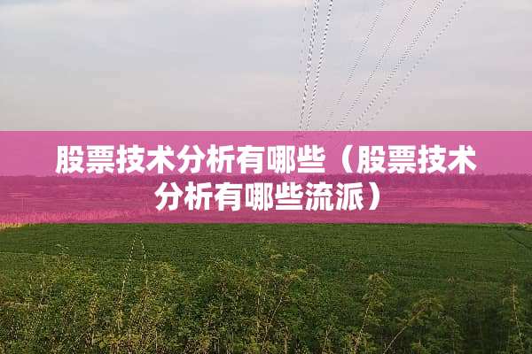 股票技术分析有哪些（股票技术分析有哪些流派）